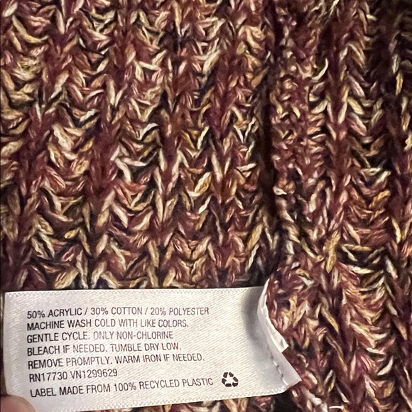 Knox Rose Cardigan Womens M Red Long Chunky Knit Pockets Open Cozy Hippie Collar - Picture 4 of 6